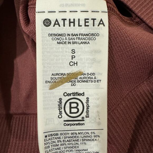 NWT Athleta Aurora Ribbed Scoop Bra D-DD "Tawny Rose" - Picture 9 of 10